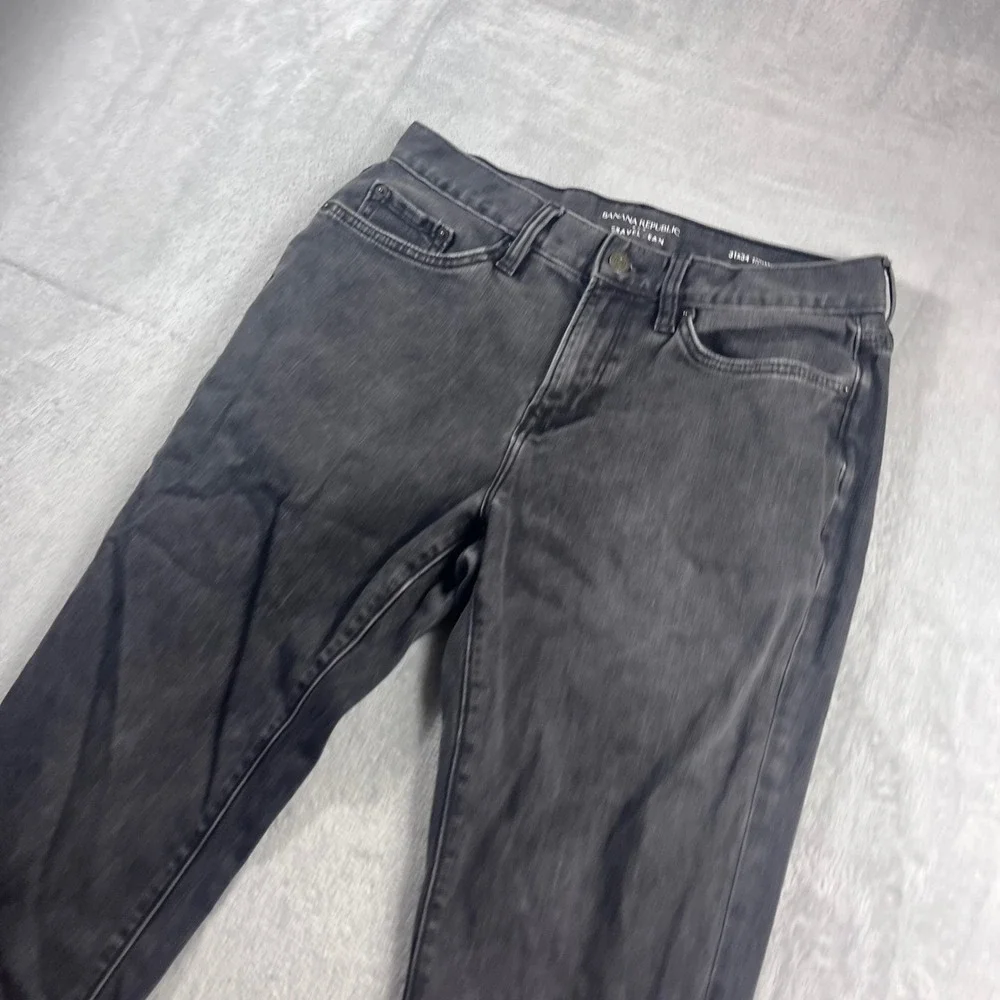 Banana Republic Travel Jean Mens 31x34 Athletic Fit Charcoal Gray Denim Pants